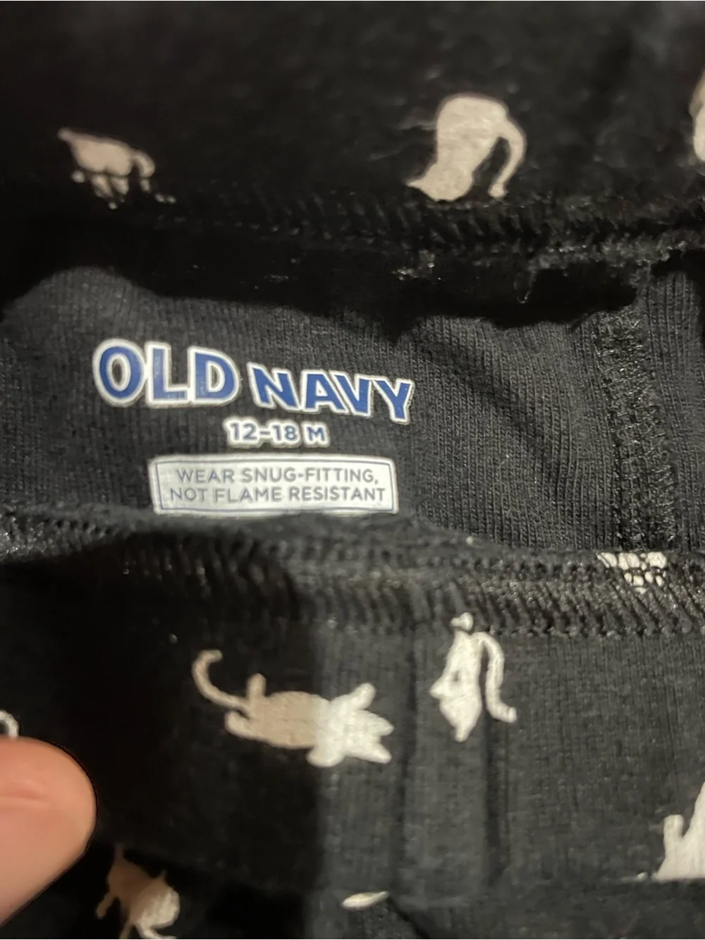Old Navy Black Leggings with White Cat Print